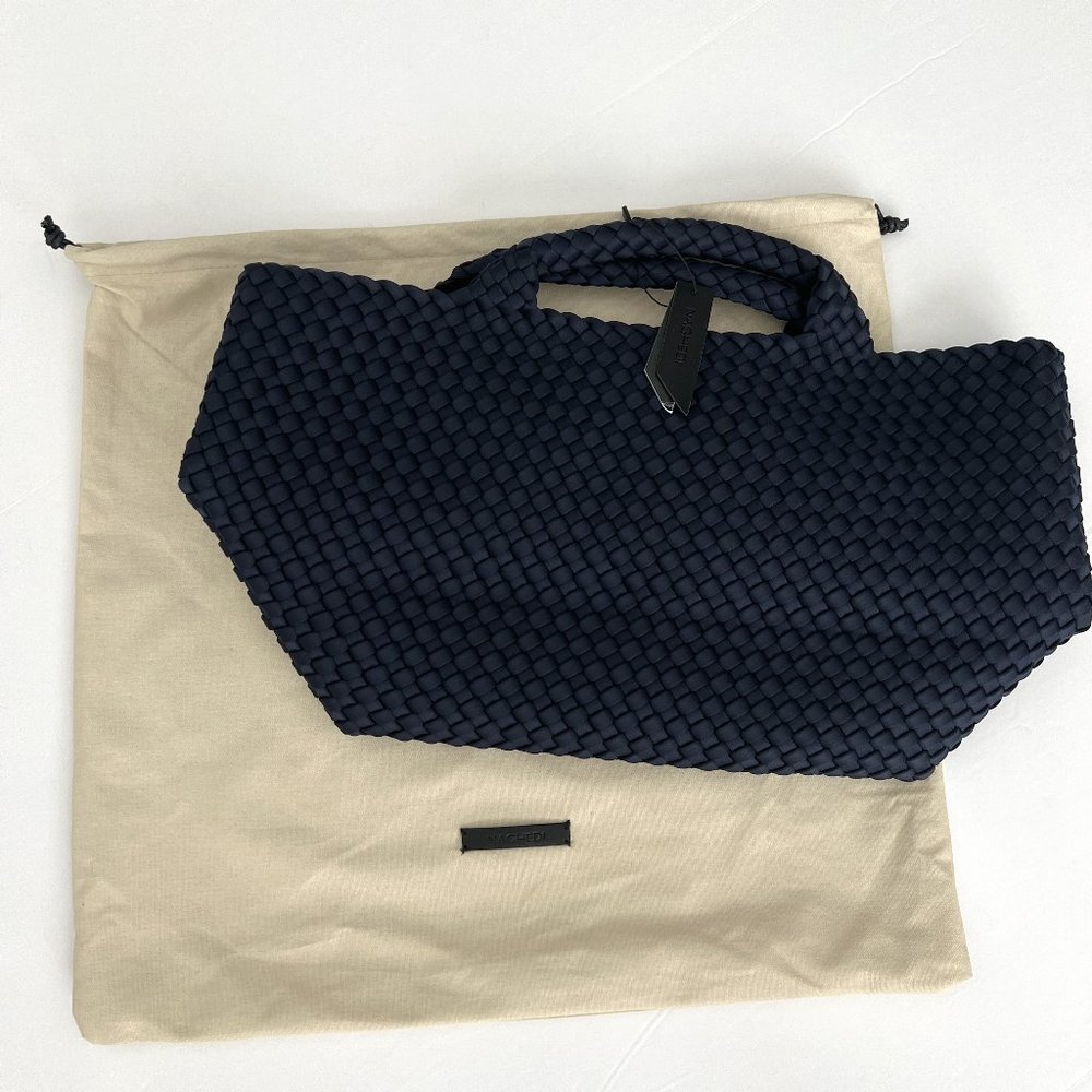 Naghedi Navy Blue Woven Tote